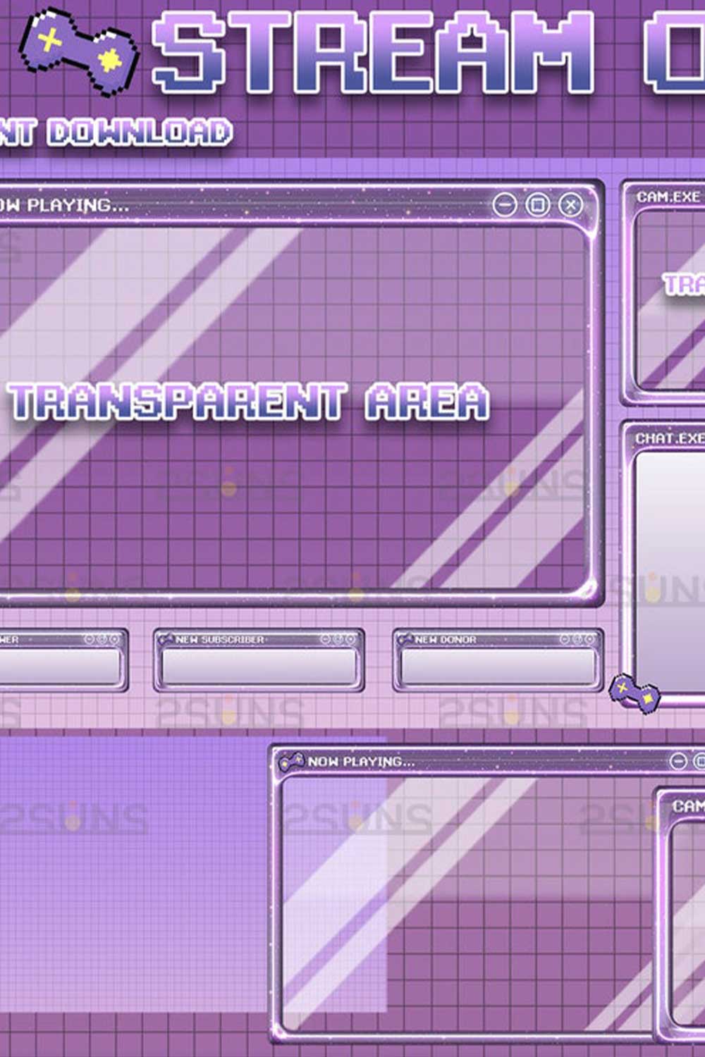 Stream Kawaii Twitch Panels Overlay Package Pinterest Image.