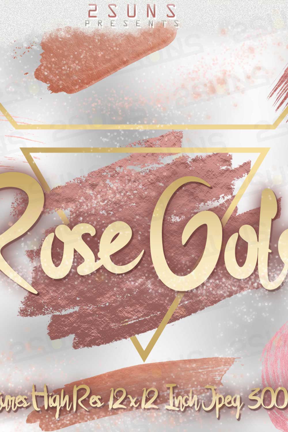 Rose Gold Glitter Digital Paper Background Texture Pinterest Image.