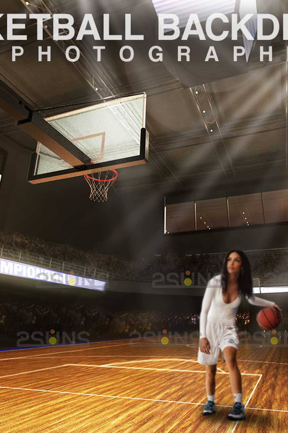 Basketball Digital Backdrop Pinterest Image.
