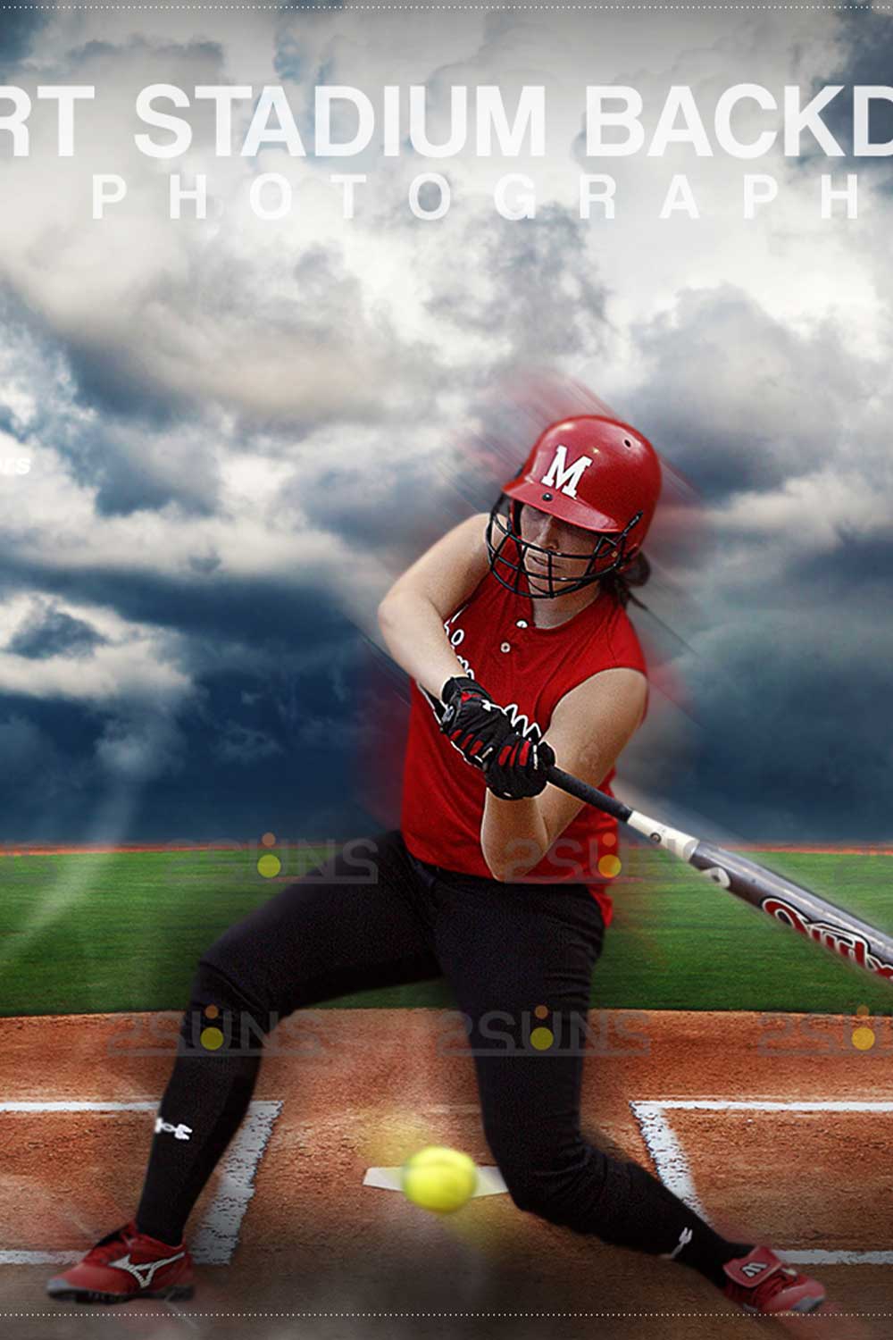 Softball Backdrop Sports Digital Photoshop Overlay Pinterest Image.