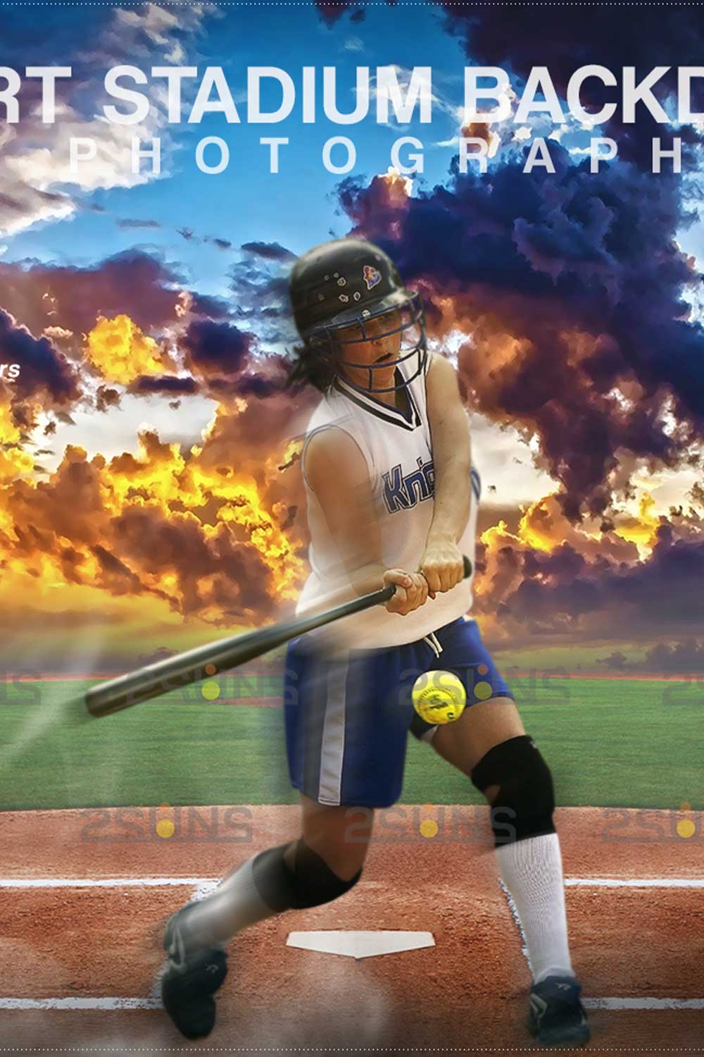 Amazing Softball Backdrop Sports Digital Background Pinterest Image.