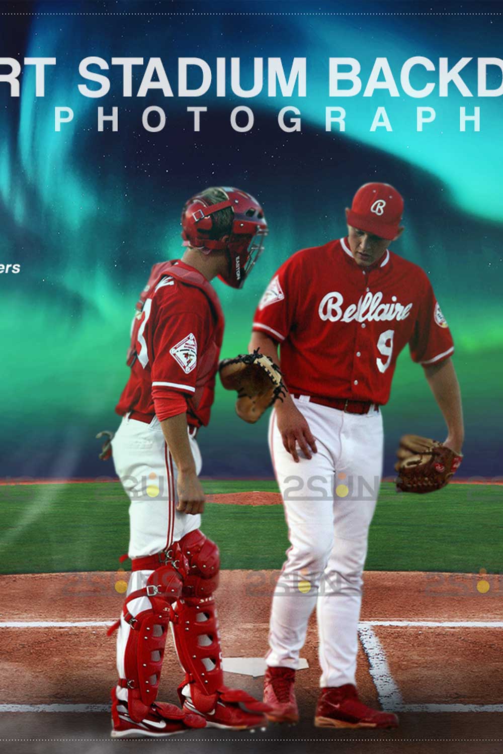 Baseball Stadium Backdrop Sports Digital Background Pinterest Image.