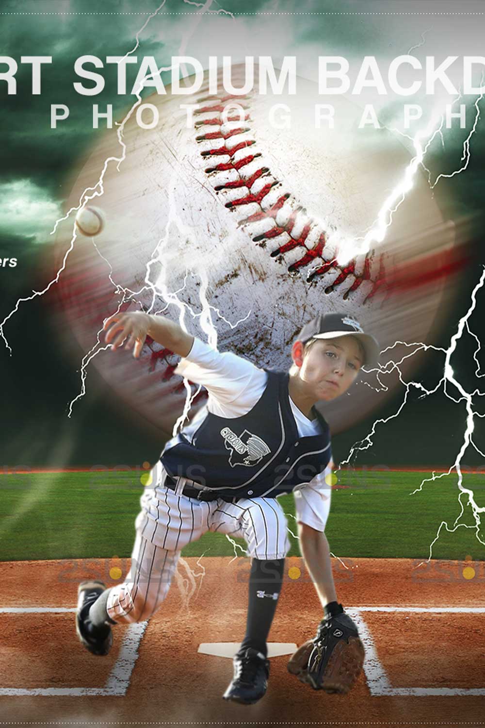 Baseball Modern Backdrop Sports Digital Background Pinterest Image.