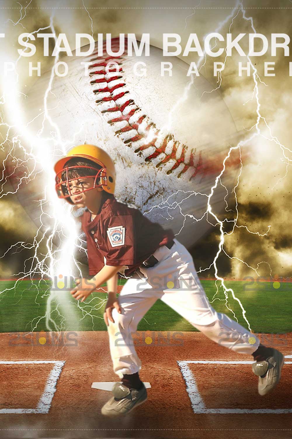 Modern Baseball Backdrop Sports Digital Photoshop Overlay Pinterest Image.