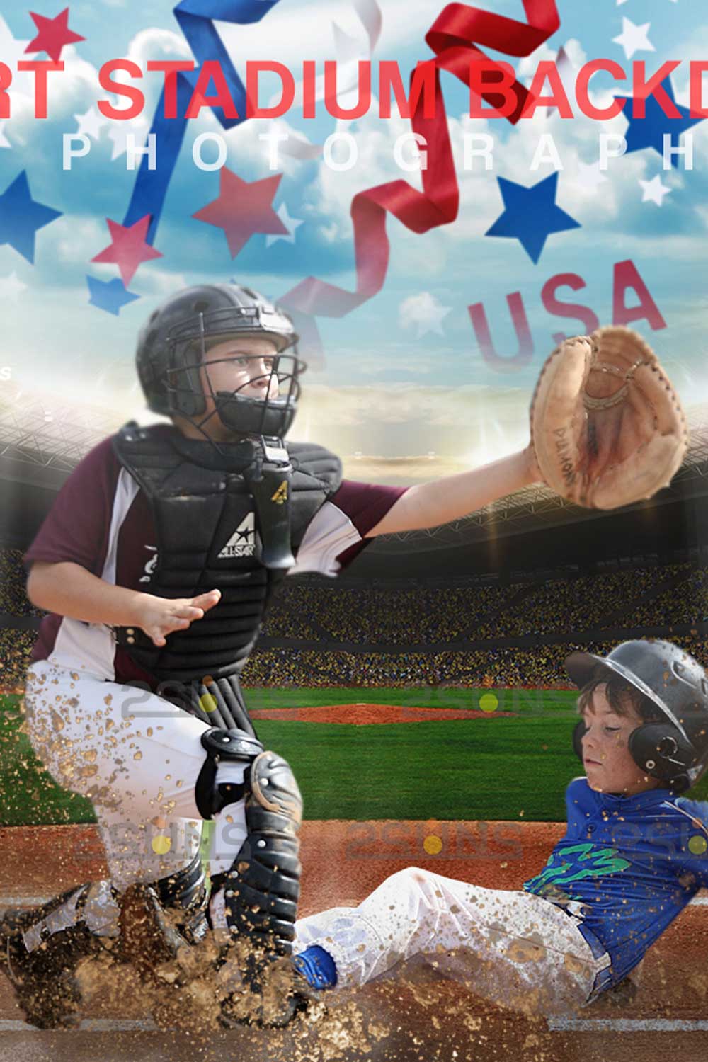 Baseball Modern And Stylish Backdrop Sports Digital Background Overlay Pinterest Image.