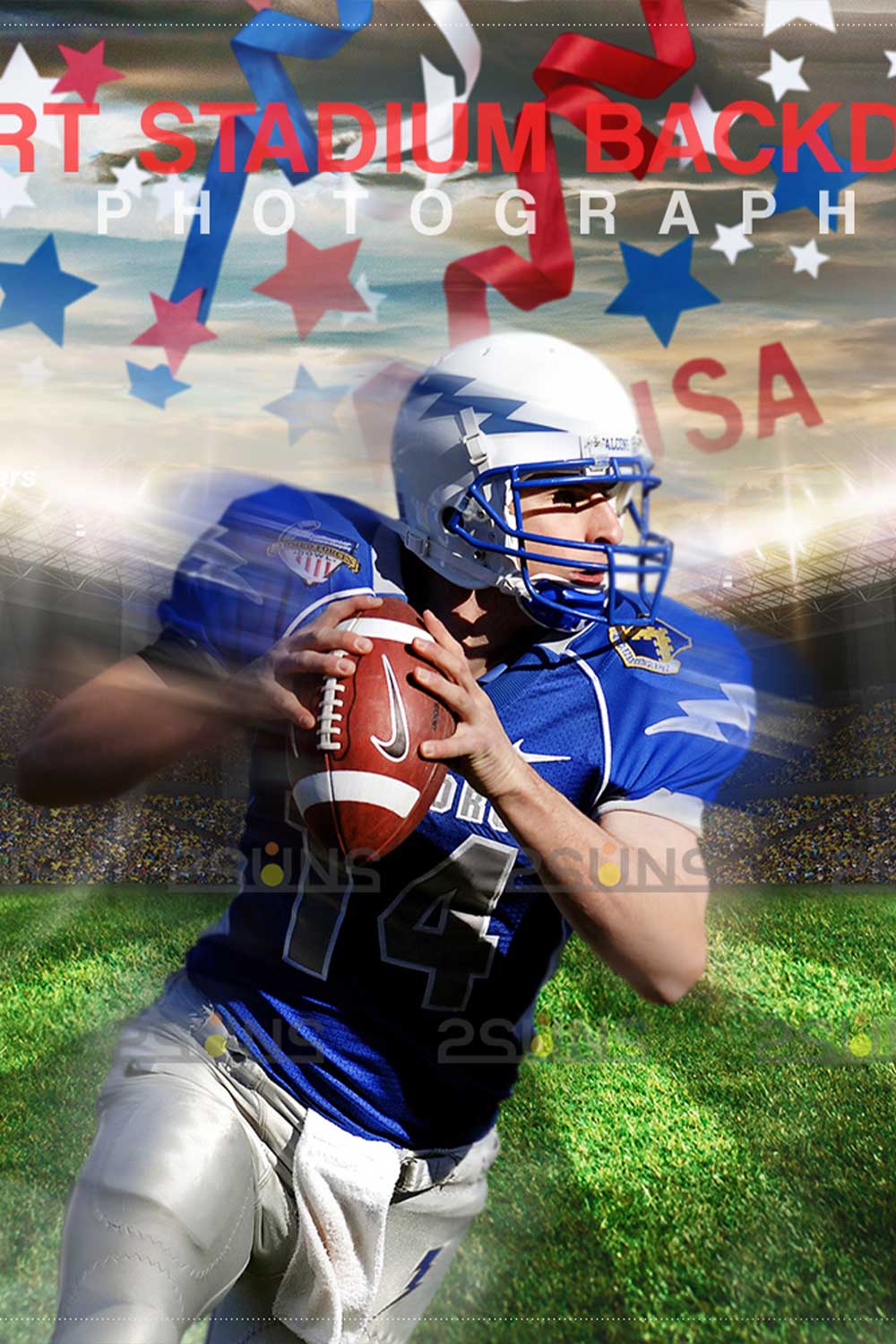 Beautiful Football Backdrop Sports Digital Photoshop Overlay Pinterest Image.