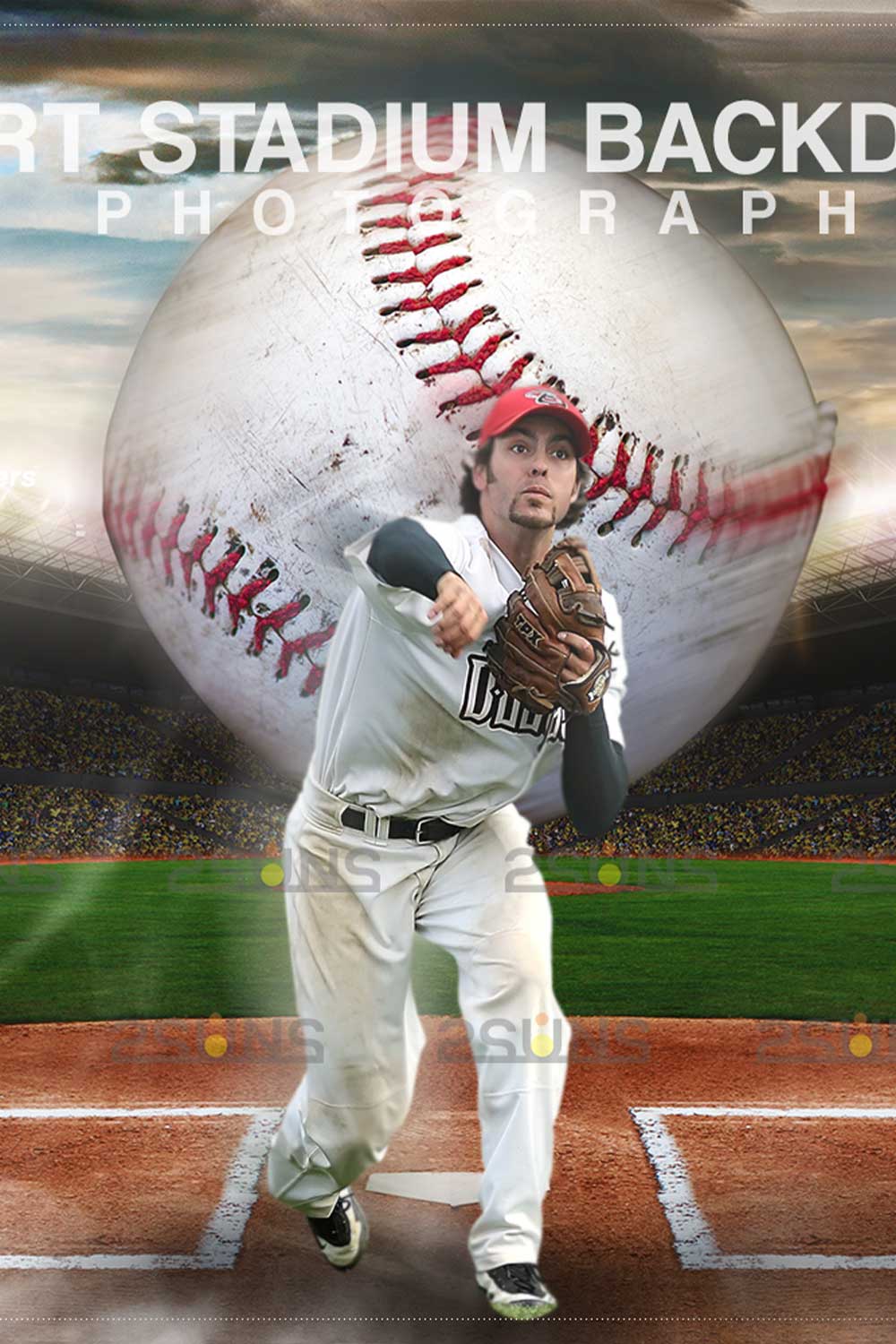 Sports Baseball Backdrop Digital Photoshop Background Overlay Pinterest Image.
