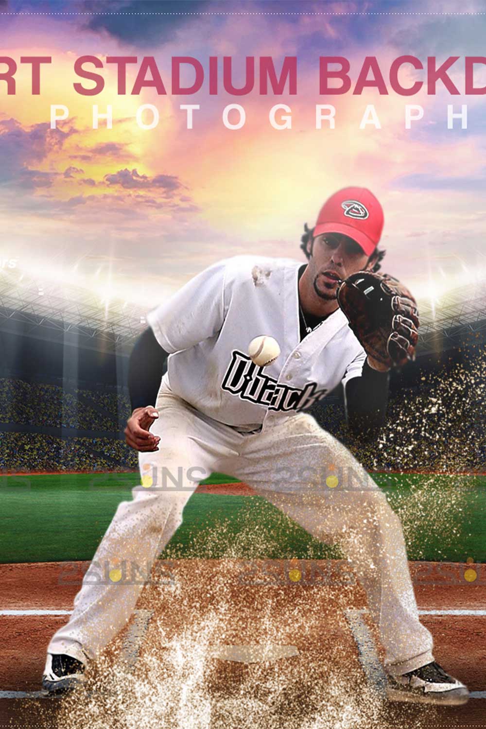 Baseball Backdrop Digital Photoshop Sports Templates Pinterest Image.