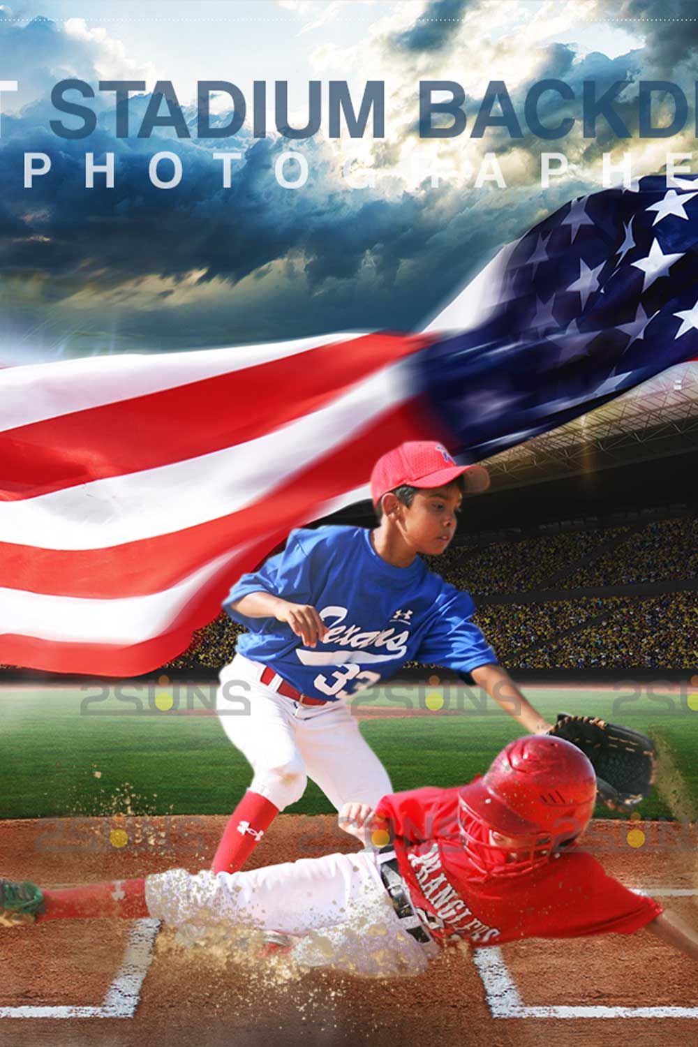 USA Flag Baseball Backdrop Sports Digital Backdrop Pinterest Image.