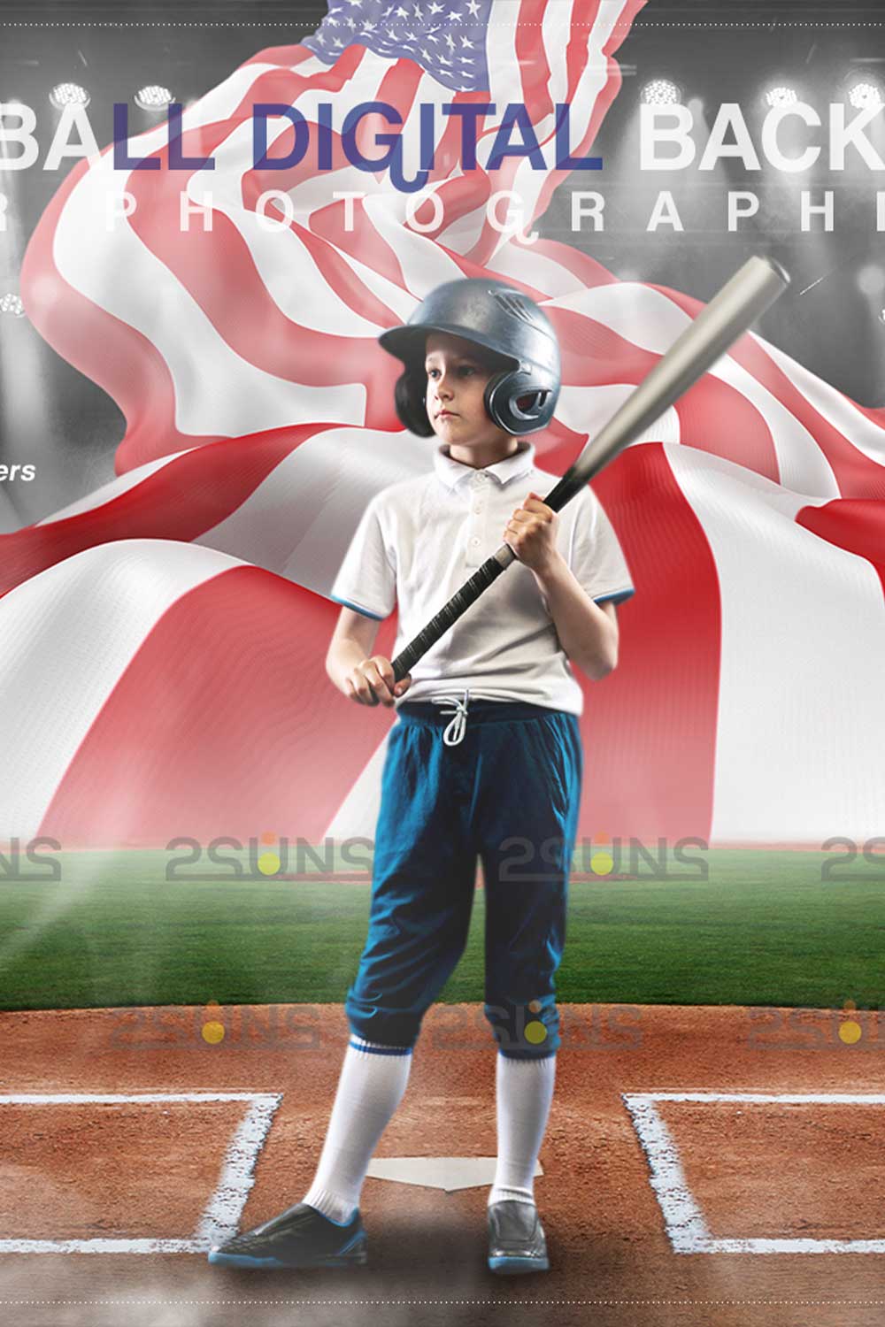 Baseball Backdrop American Flag Sports Digital Photoshop Overlay Pinterest Image.