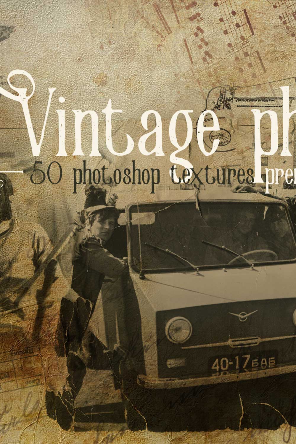 Premium Bundle Retro Photos Vintage Photoshop Textures Pinterest Image.