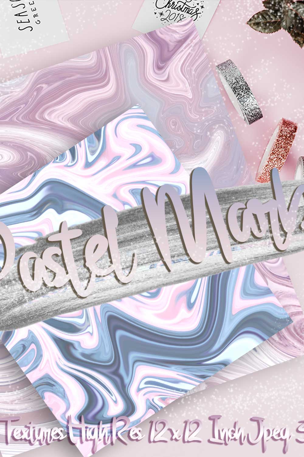 Pastel Rainbow Marble Digital Paper Photoshop Printable Textures Pinterest Image.