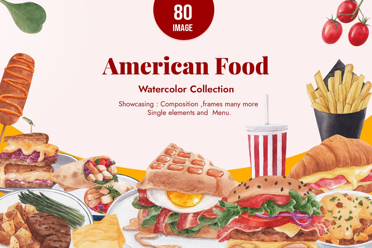 Cover image of American Food Watercolor.
