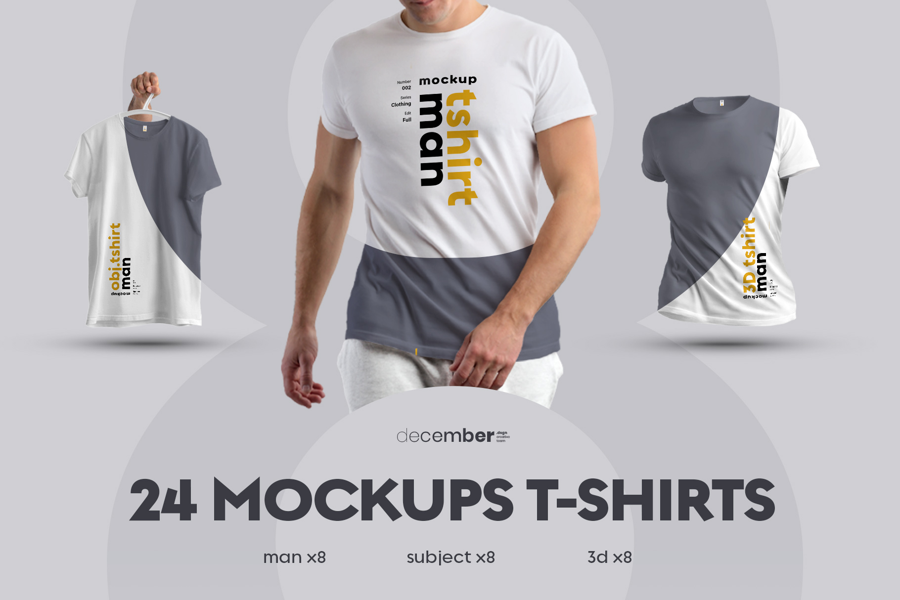 24 MockUps Man T-Shirt Facebook Image.