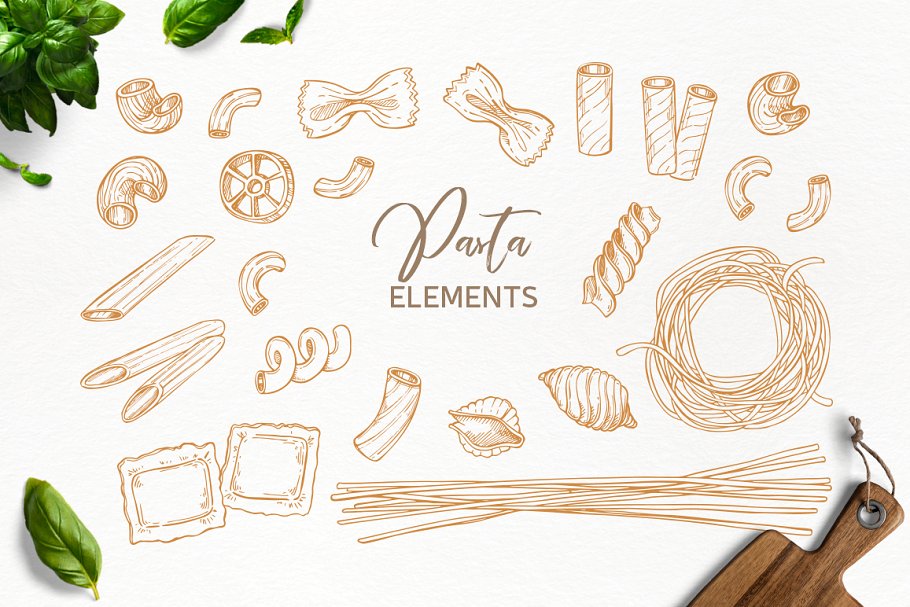 Pasta elements.