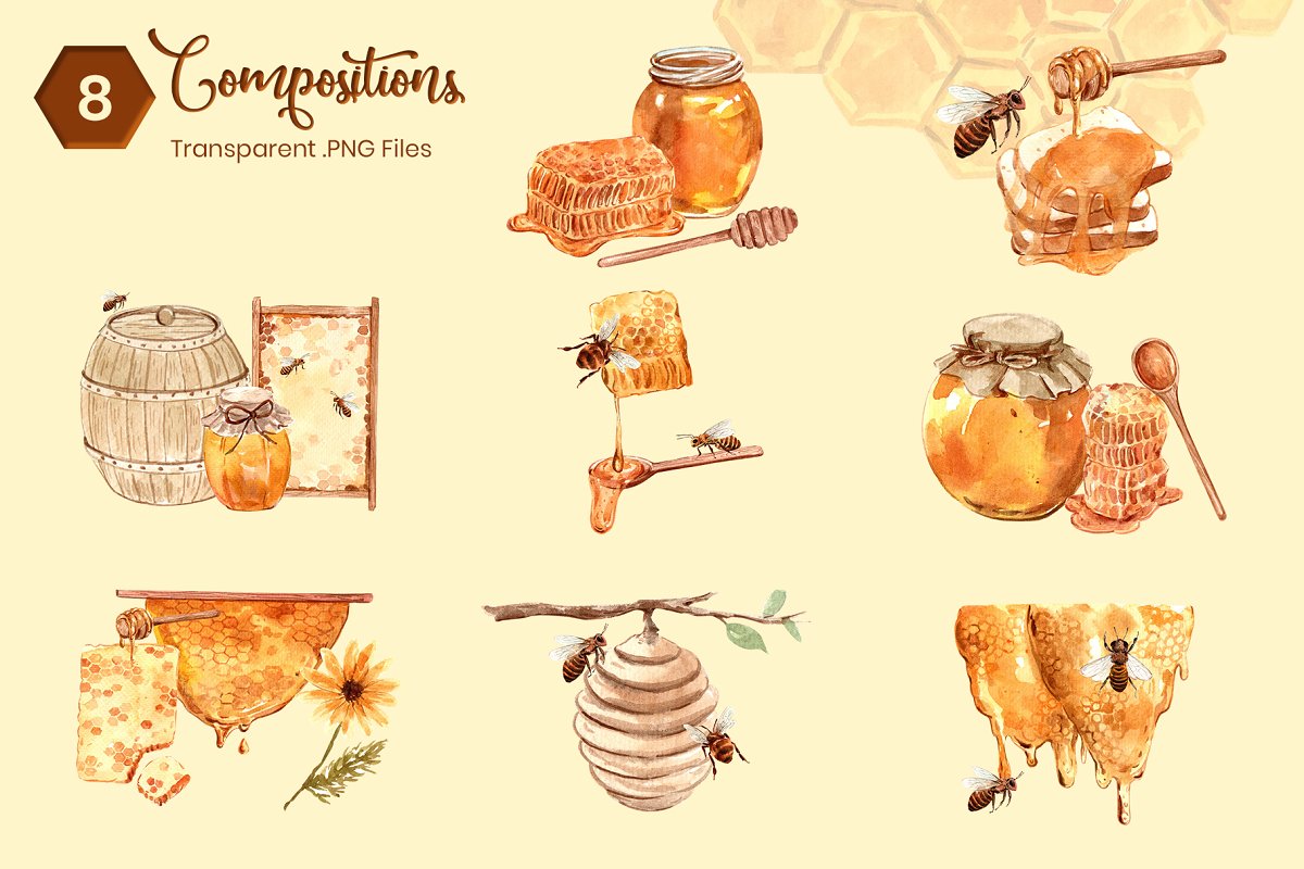 You will get 9 honey compositions.