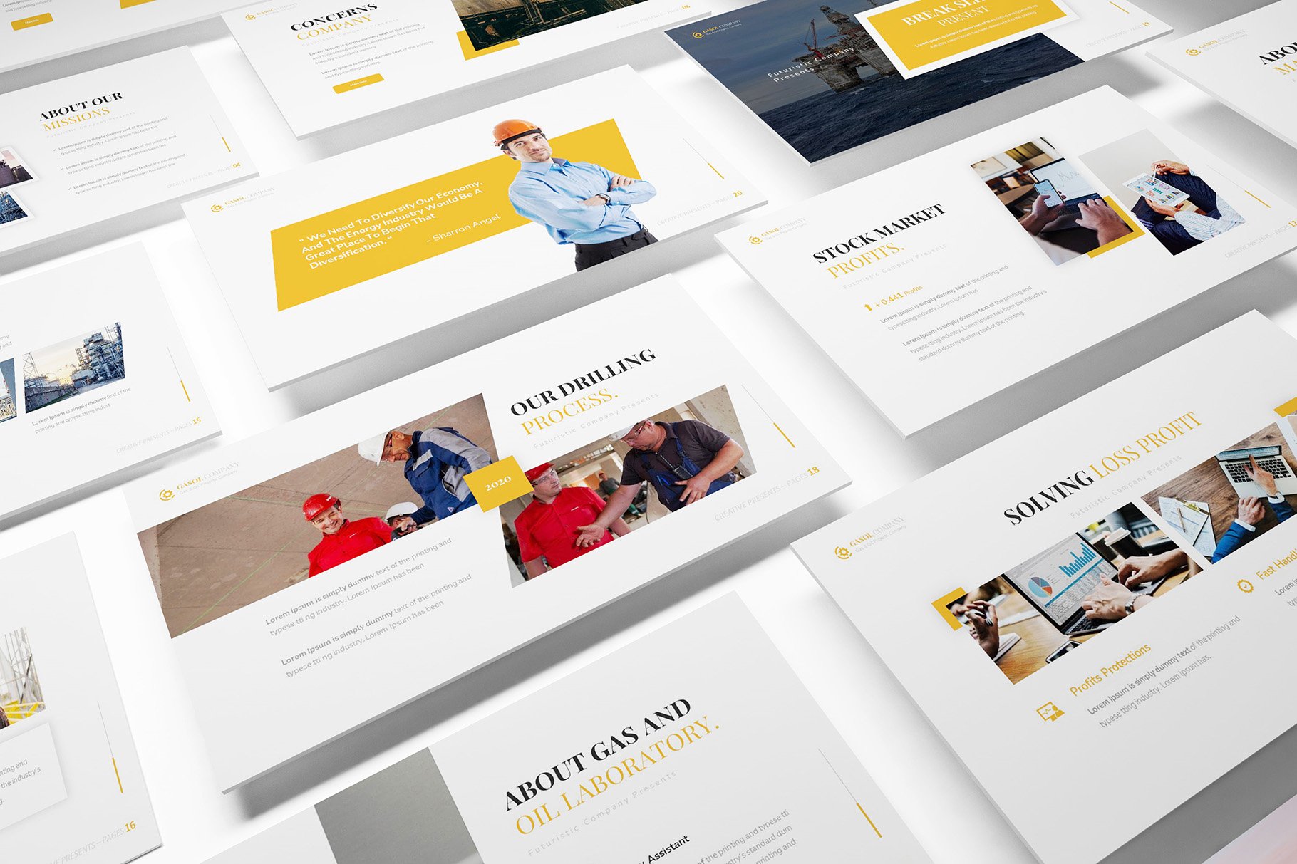 Bright yellow blocks for your presentation.