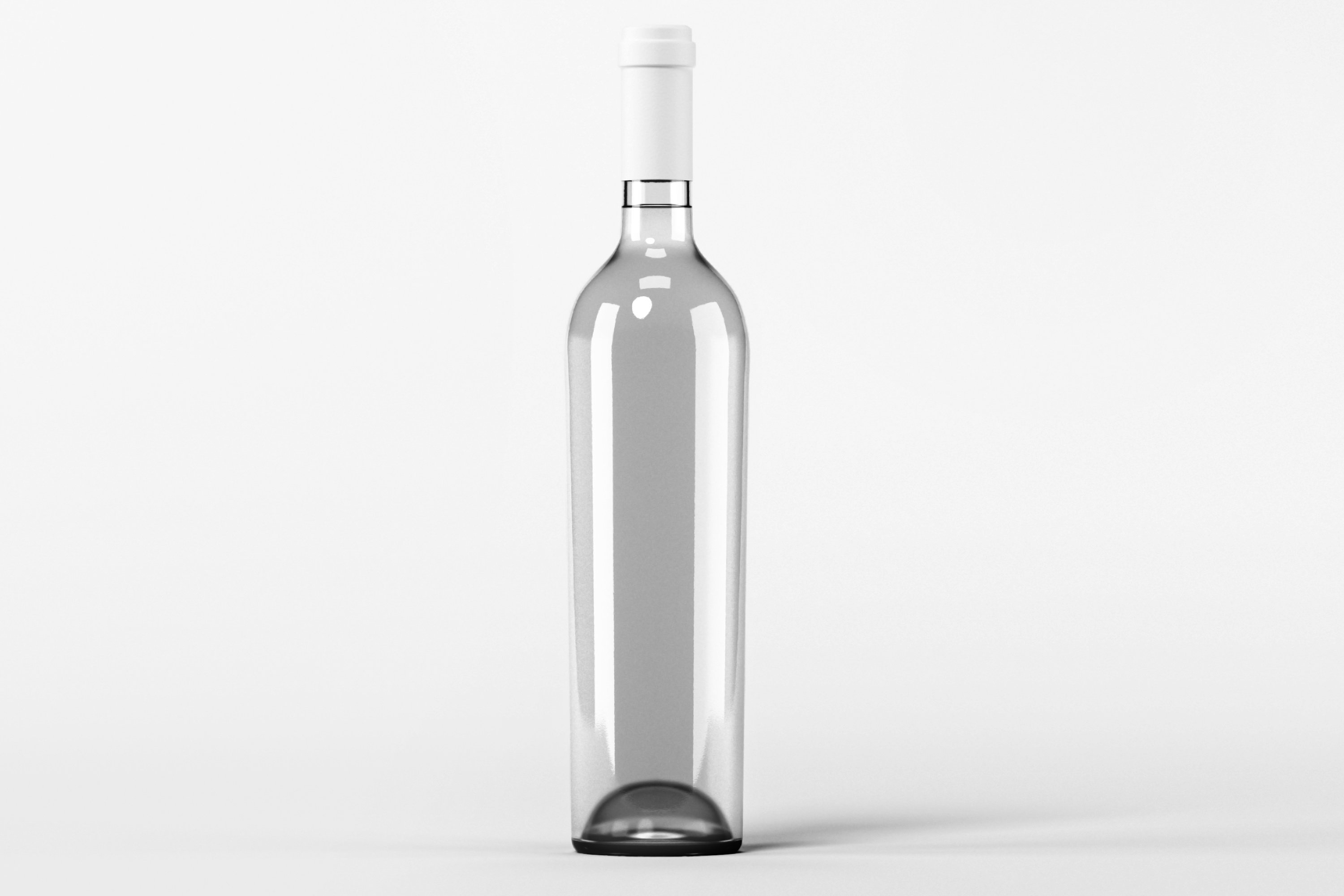 Classic transparent bottle for wine.