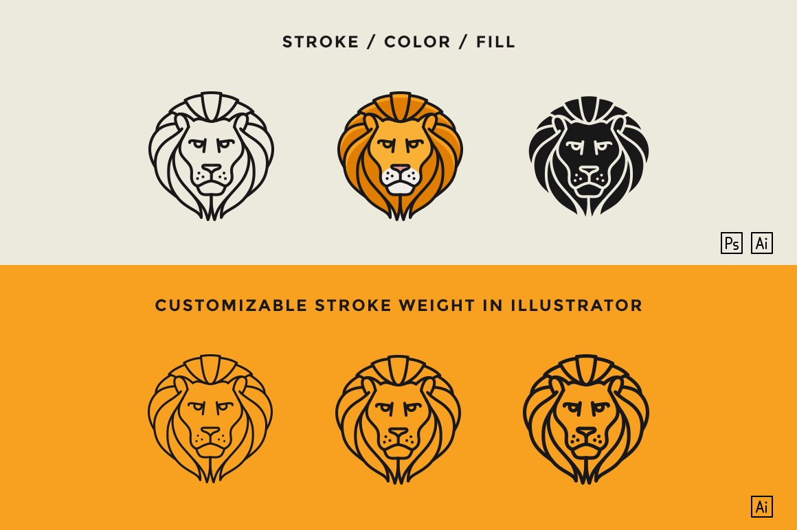 Some options of brave lion logos.