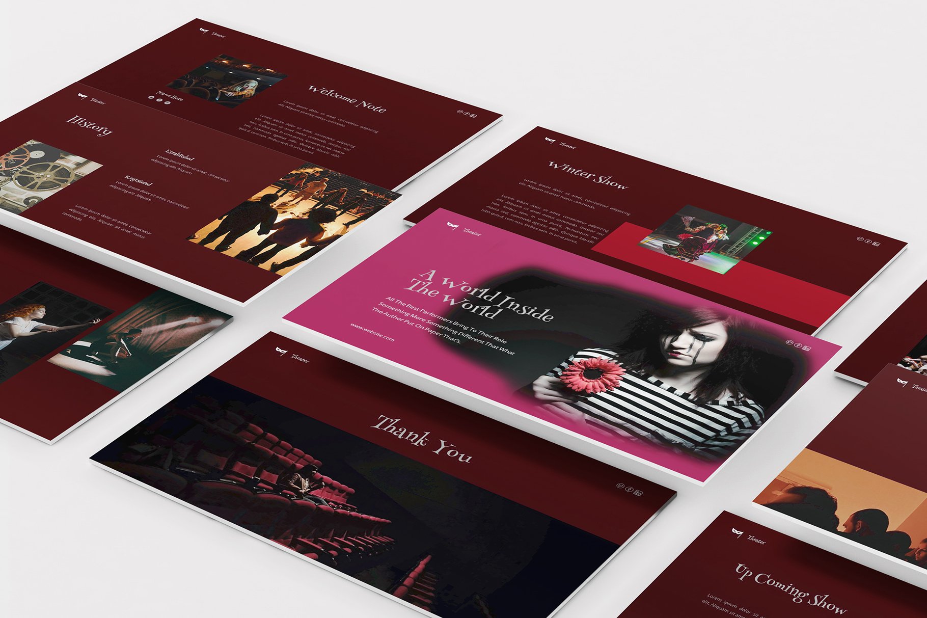 Bright burgundy template for your business.
