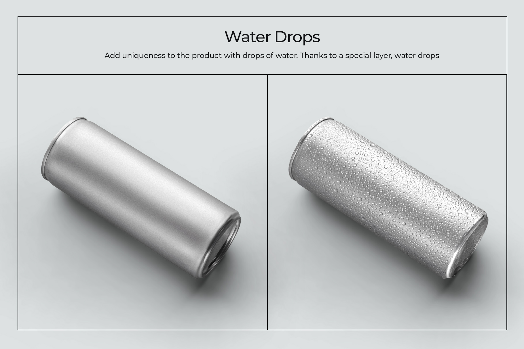 10 Mockup Aluminium Can 250 ml With Water Drops