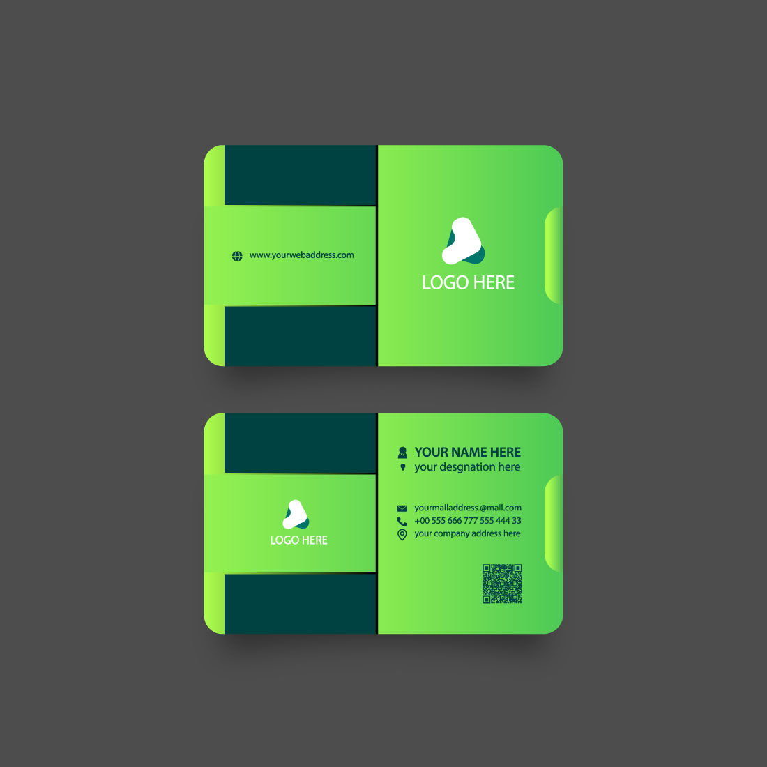 Modern Business Card green.