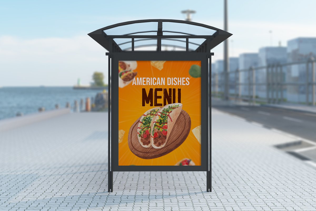 American food mockup.