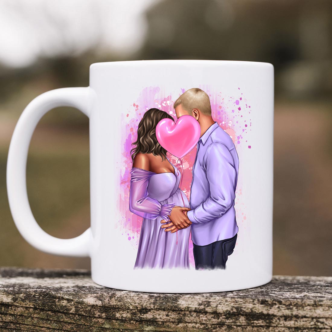 Pregnant Girl Clipart on cup.