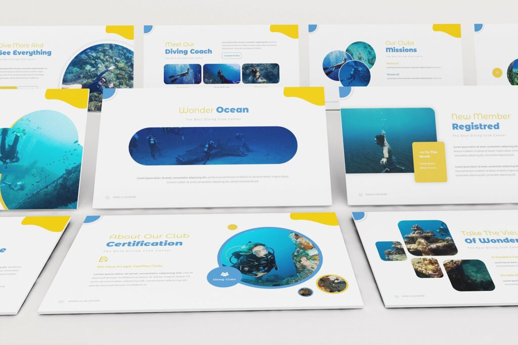 Diving Clubs Powerpoint Template – MasterBundles