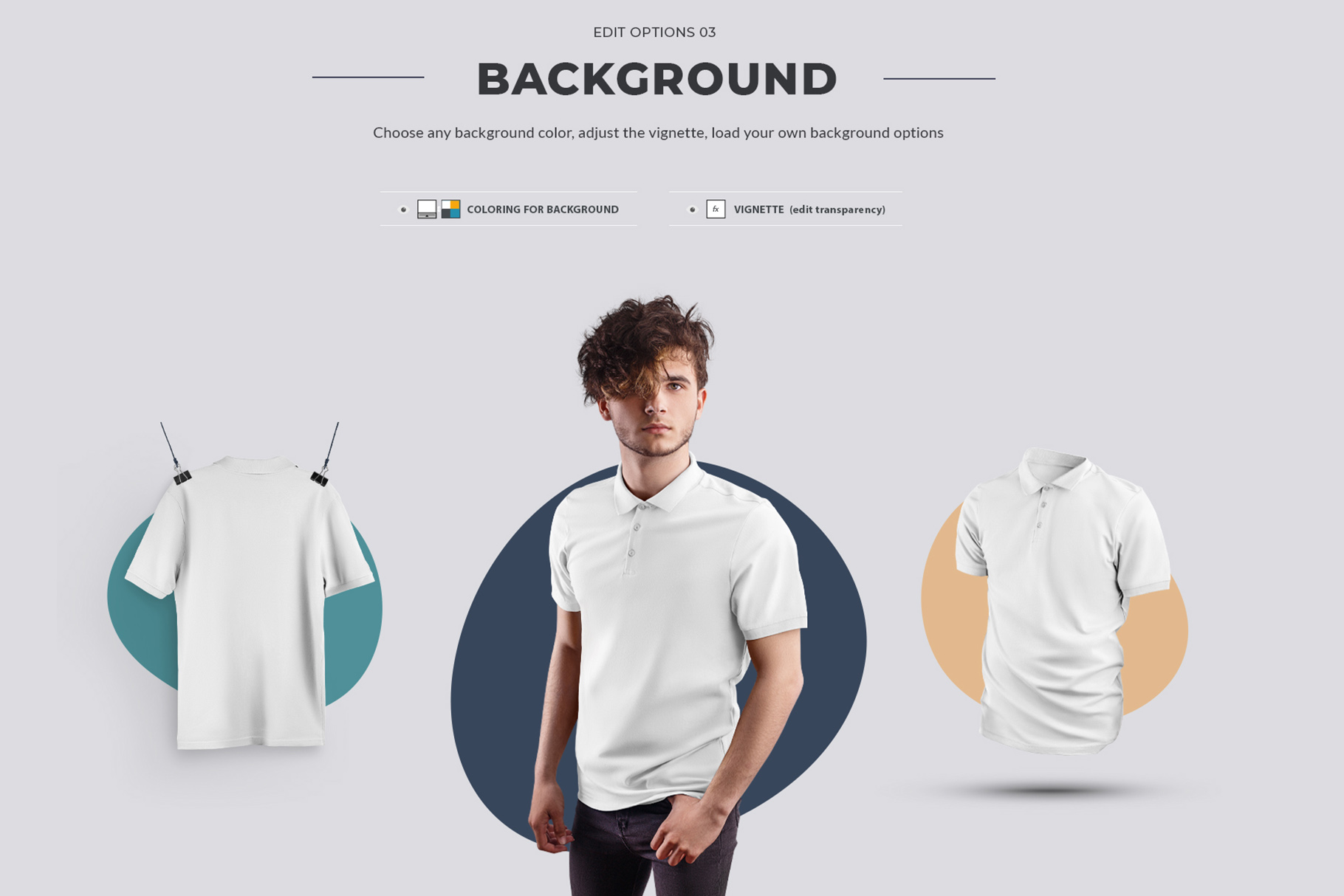 24 Mockups Polo On The Man 3D And Isolated Objects Background Example.
