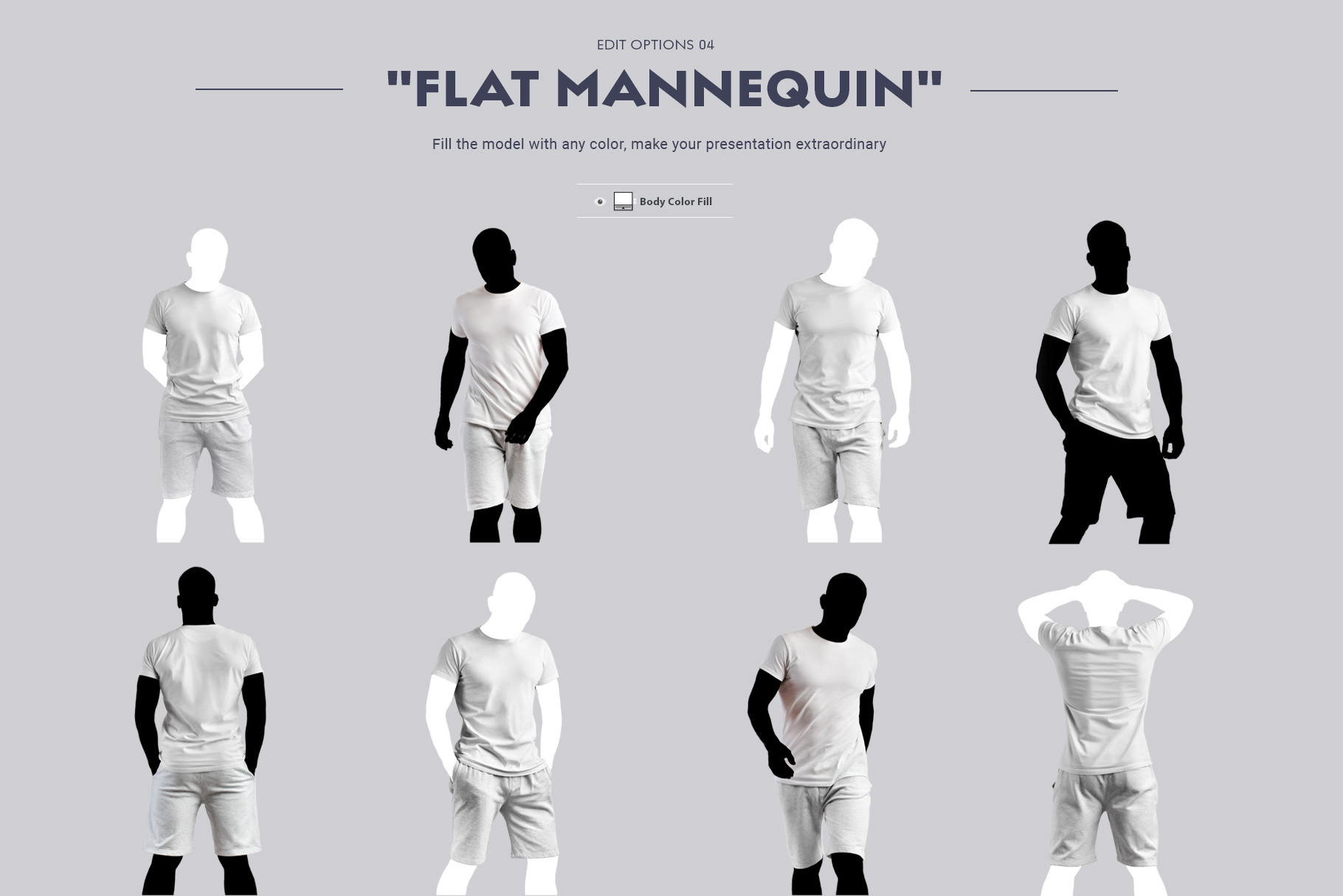 24 MockUps Man T-Shirt Flat Mannequin Example.