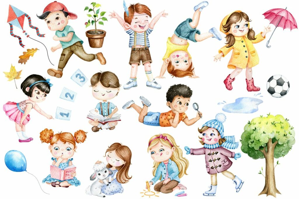 Happy Kids, Primary School Clipart – MasterBundles