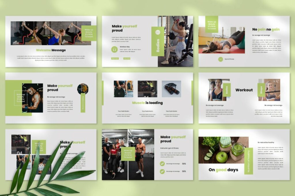 Fitness & Gym Presentation Template – MasterBundles