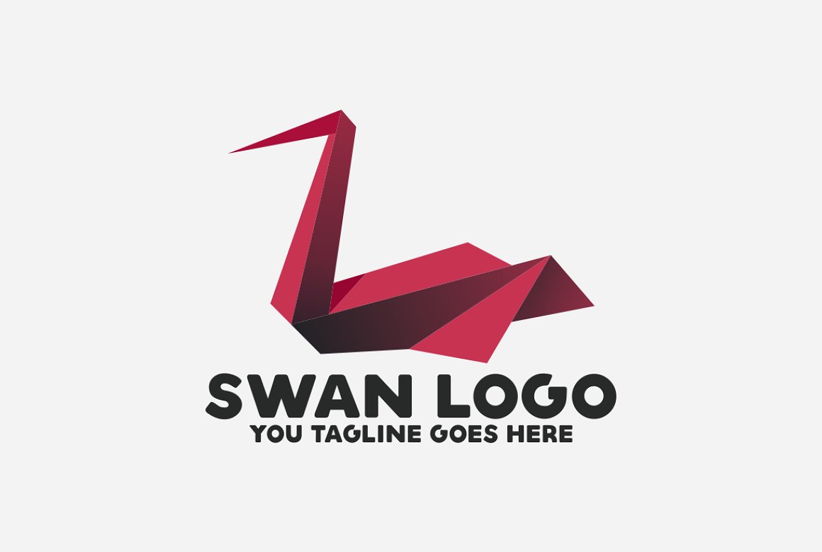 Burgundy swan logo.