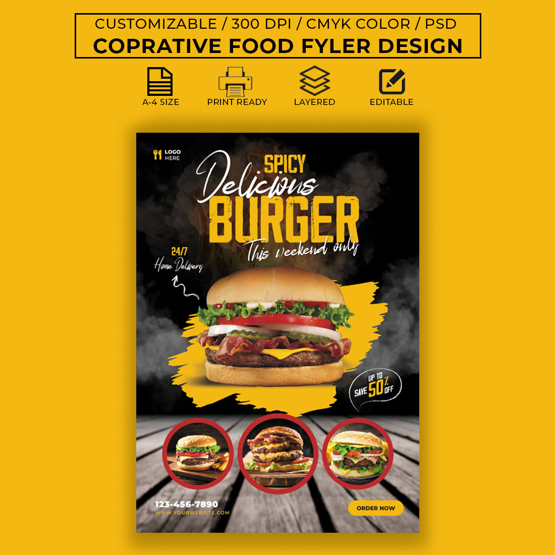 Food Menu Flyer Cover Image.