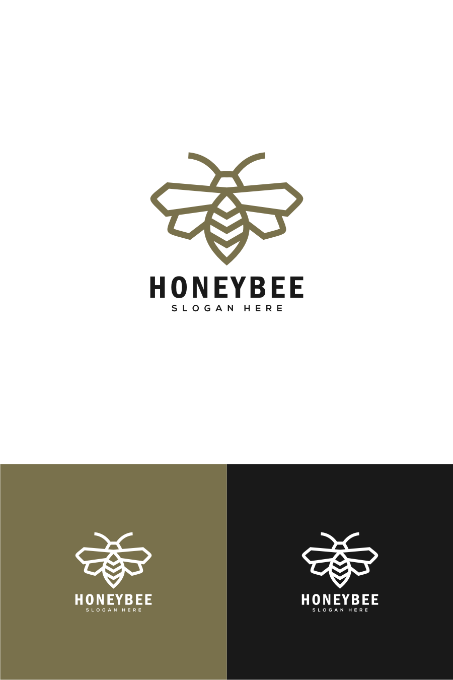 Bee Animal Logo Vector Line Style pinterest.