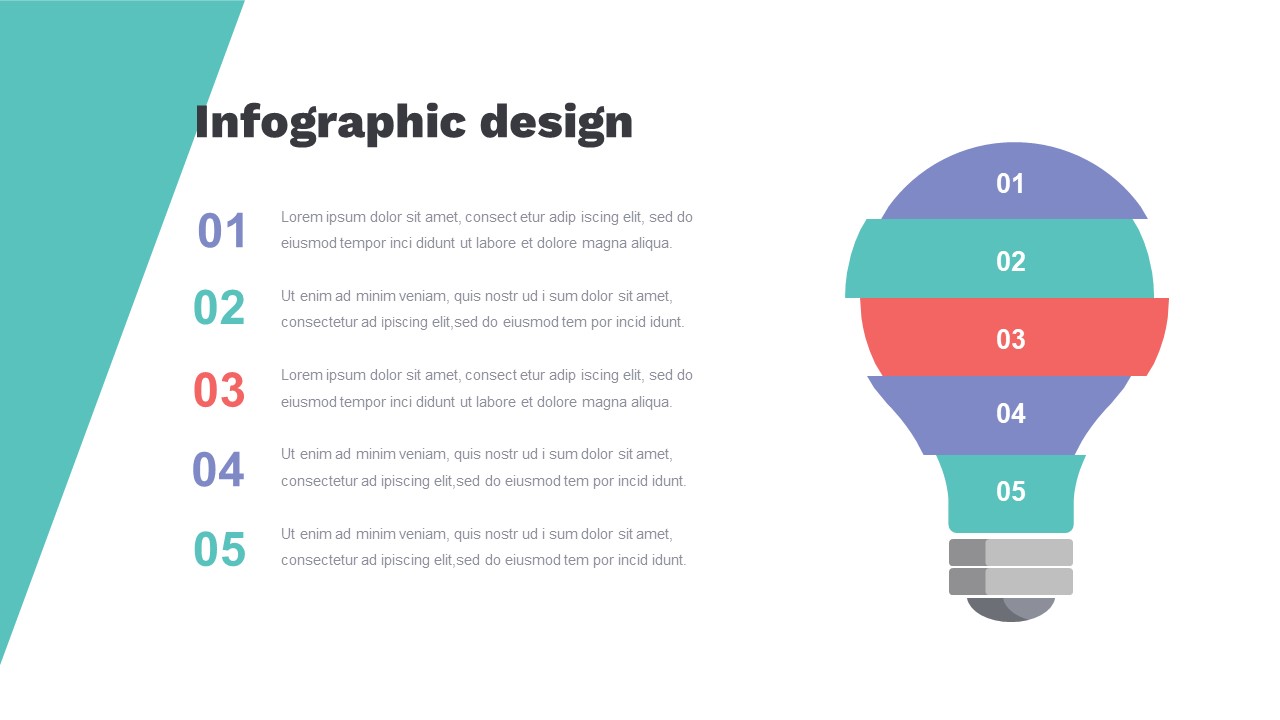 Colorful infographic in a lamp shape.