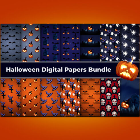 Halloween Digital Paper Bundle cover image.