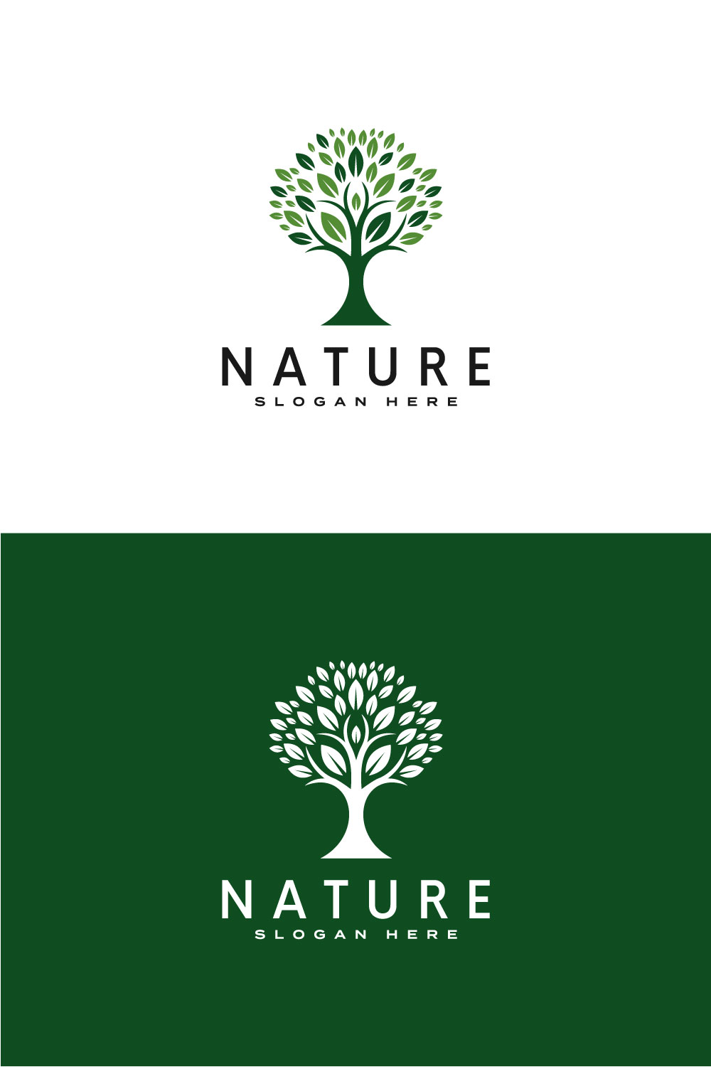 Tree Logo Design Elements. Green Garden Logo Template.