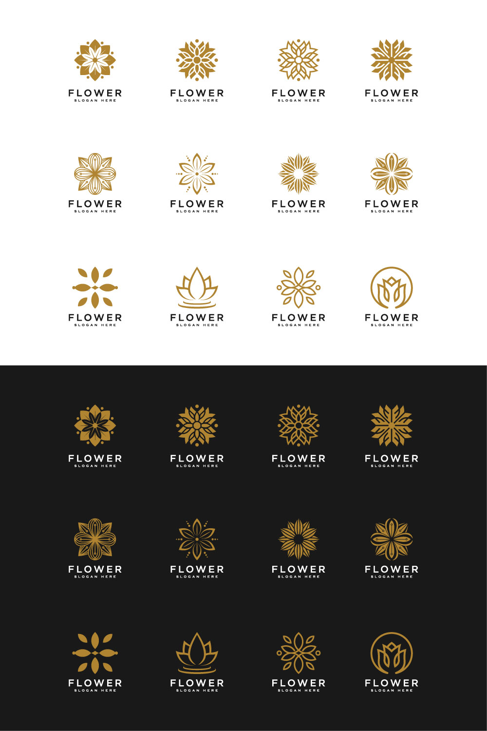 Set of Flower Nature Logo Design Template Vector pinterest.