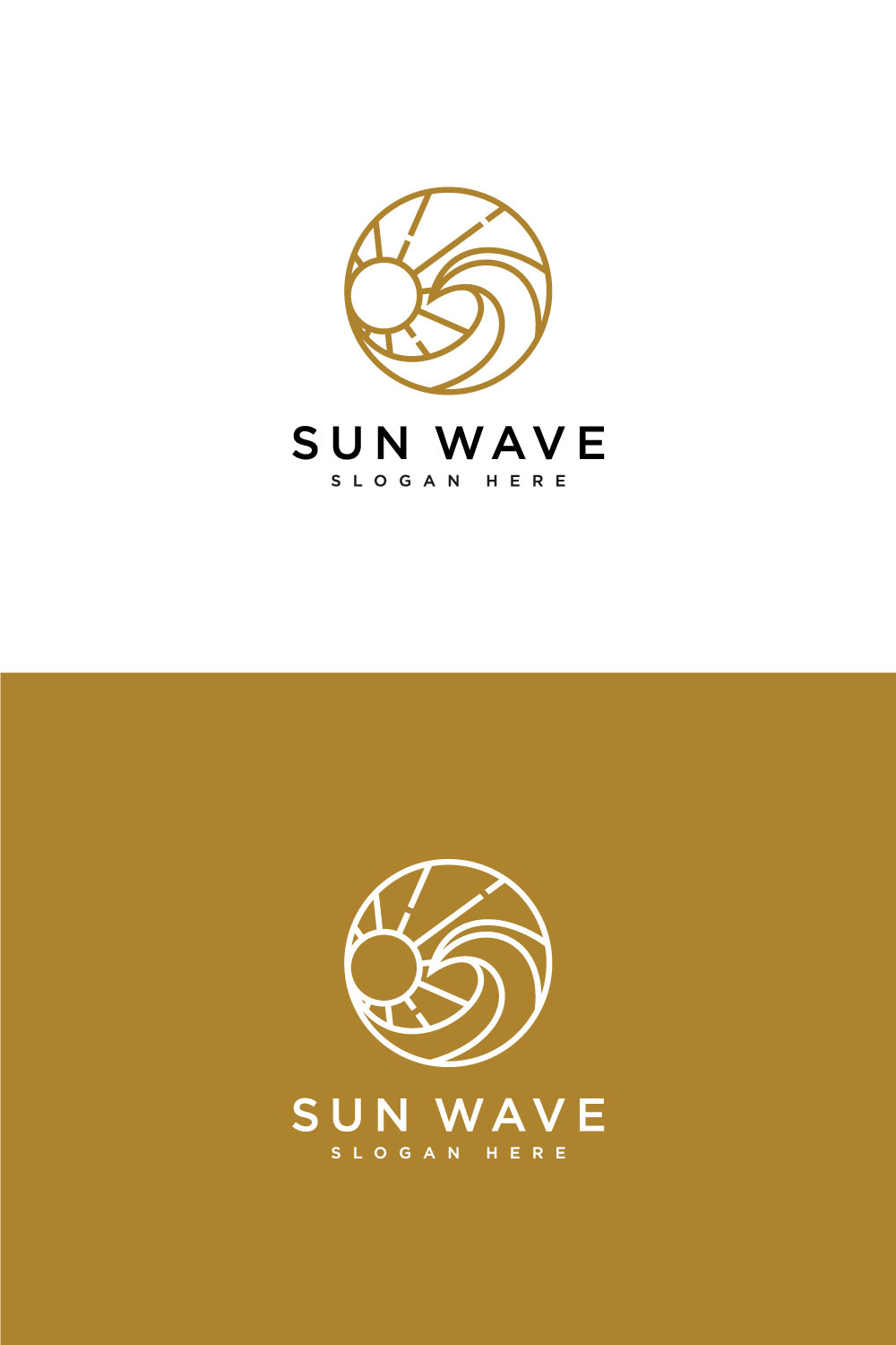 Sunset Wave Logo Design Template pinterest.