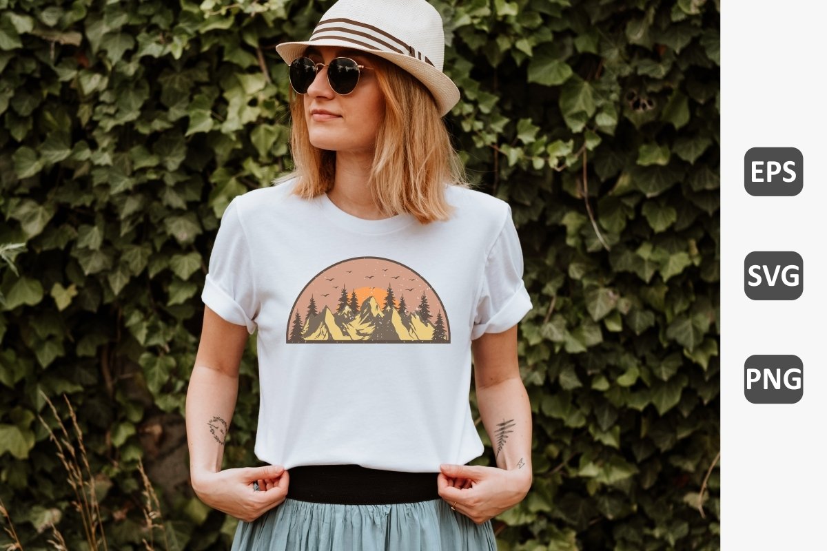 Summer t-shirt with mountains.