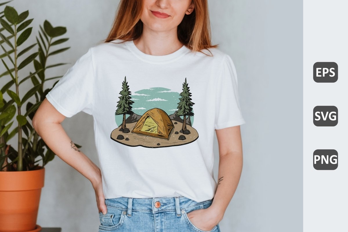 White t-shirt for women with forrest.