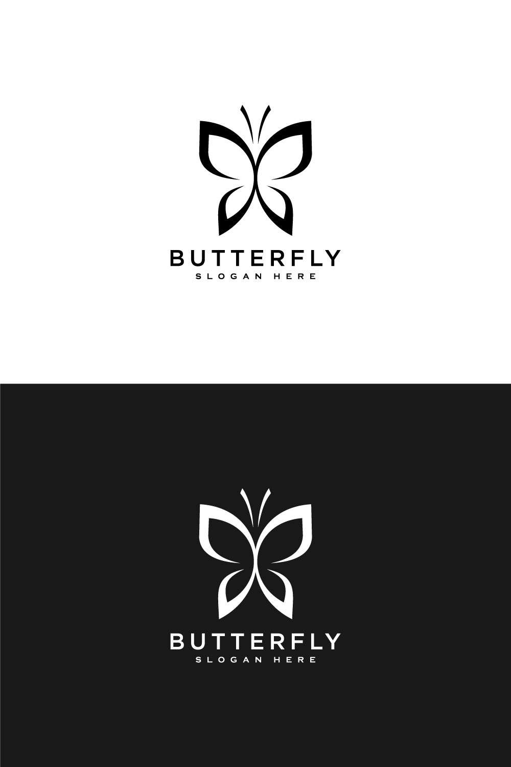 Butterfly Animal Logo Design Vector Template pinterest image.