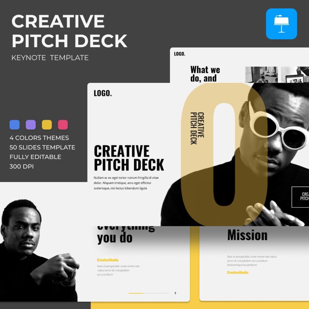 Creative Pitch Deck Keynote Template – MasterBundles