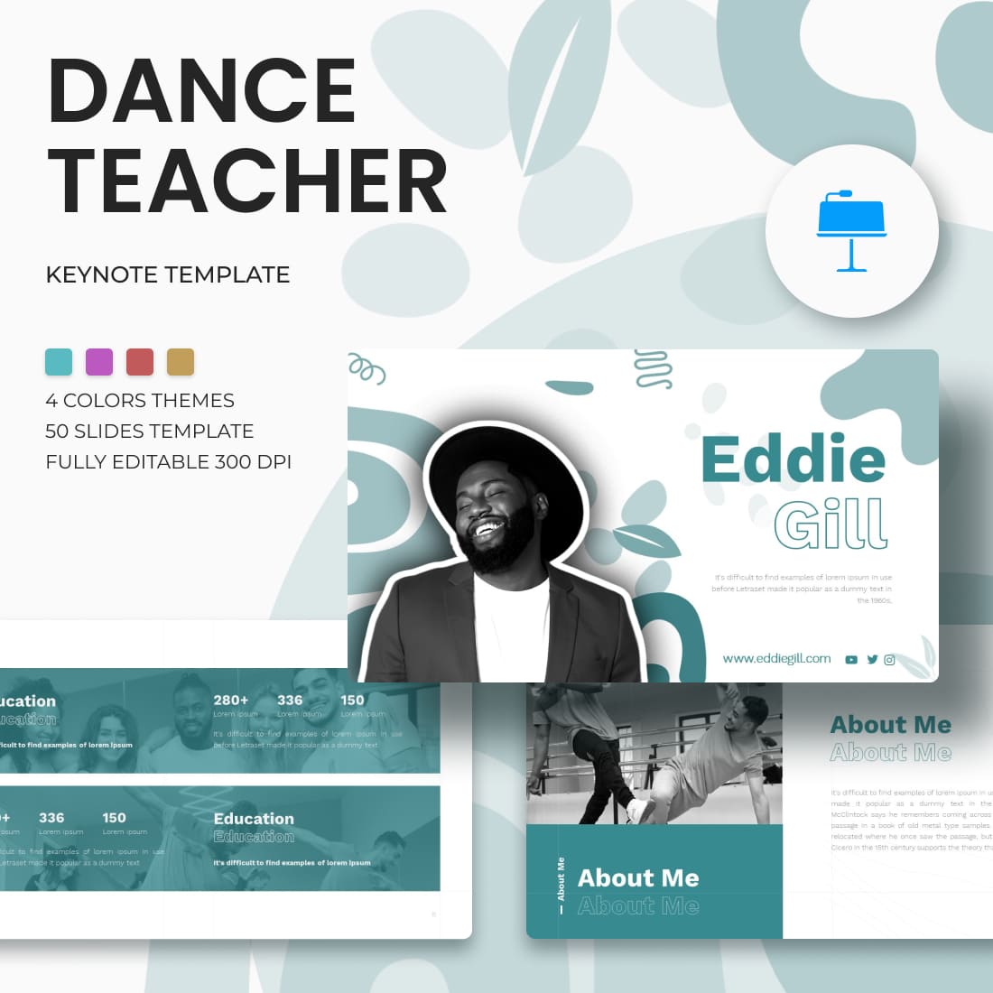 Dance Teacher Keynote Template cover.