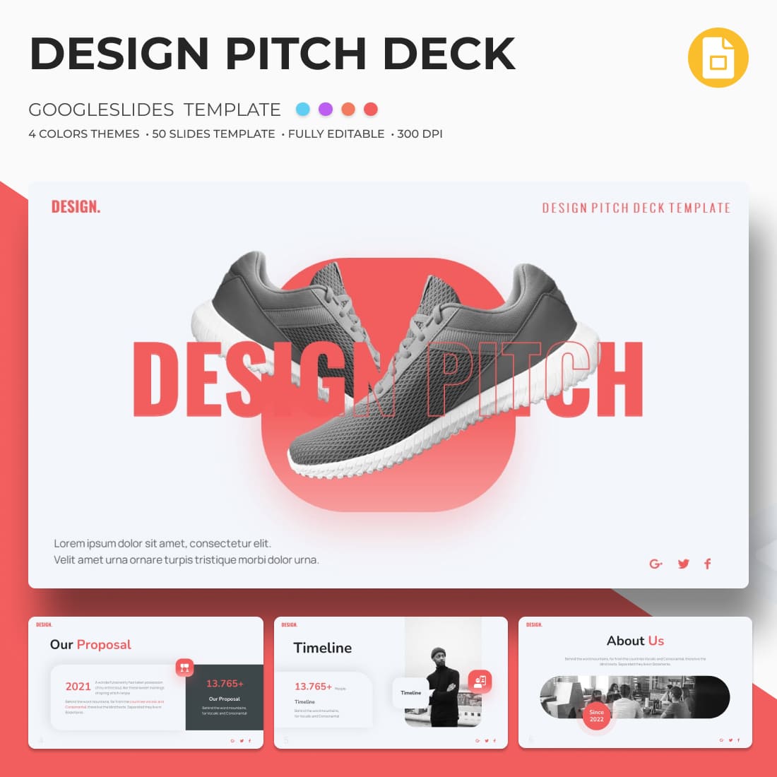 Design Pitch Deck Google Slides Theme.