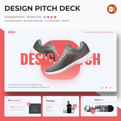 Design Pitch Deck Powerpoint Template.