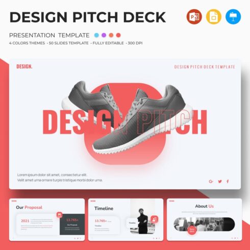 Design Pitch Deck Presentation Template.
