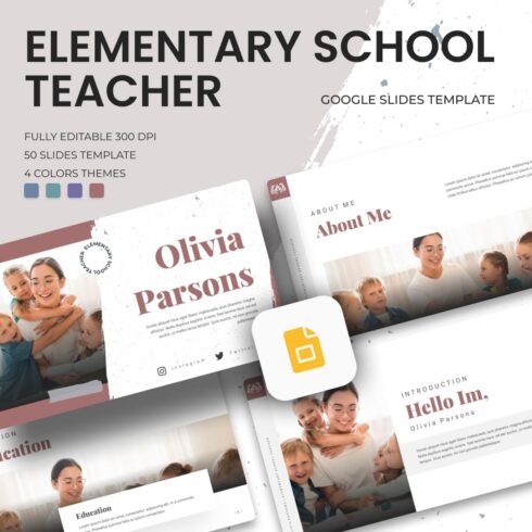 Elementary School Teacher Google Slides Theme.